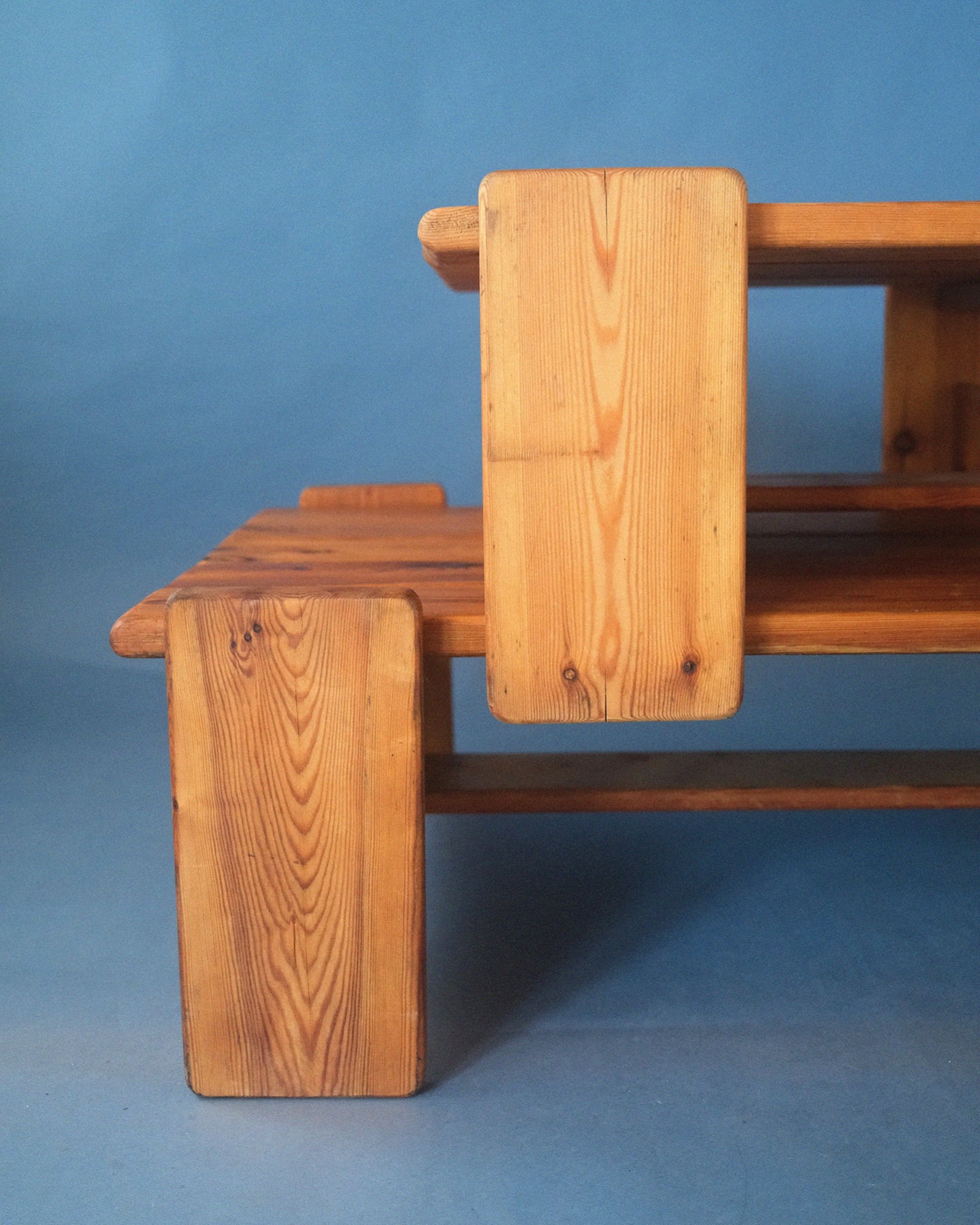 Brutalist solid pine coffee table [large]