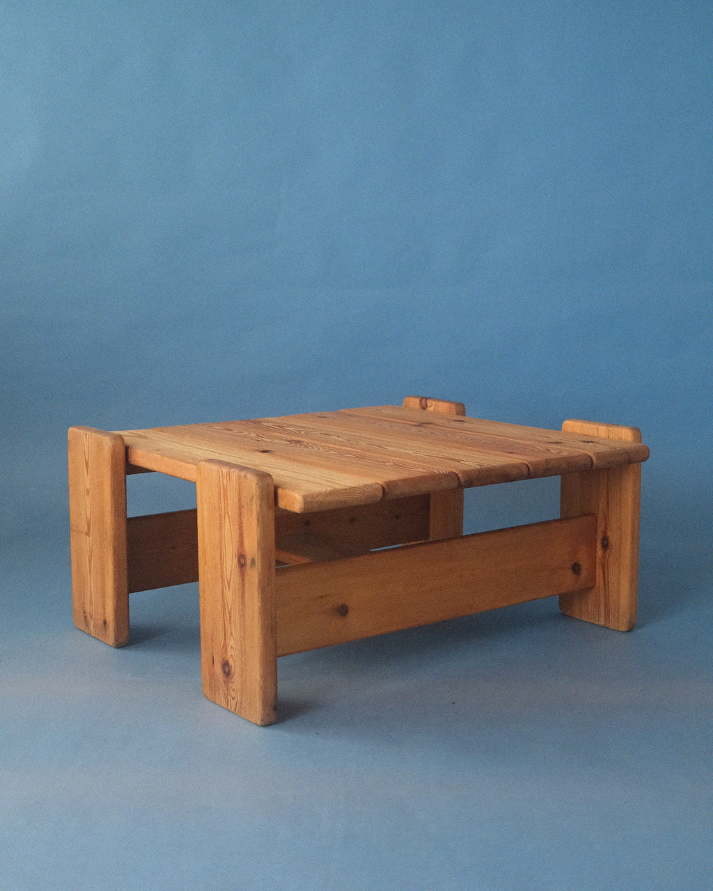 Brutalist solid pine coffee table [small]