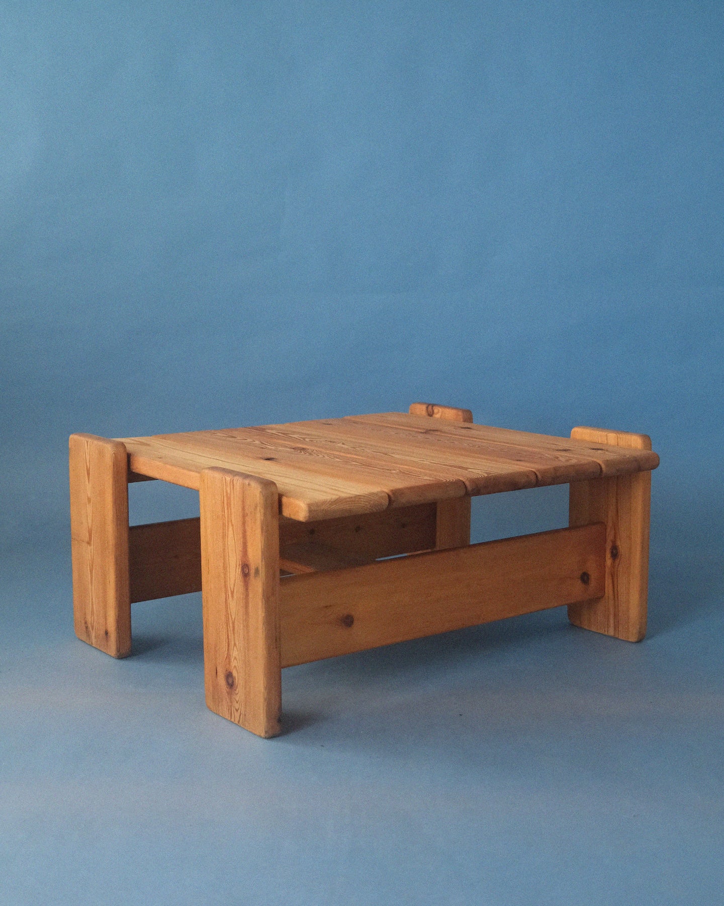 Brutalist solid pine coffee table [small]