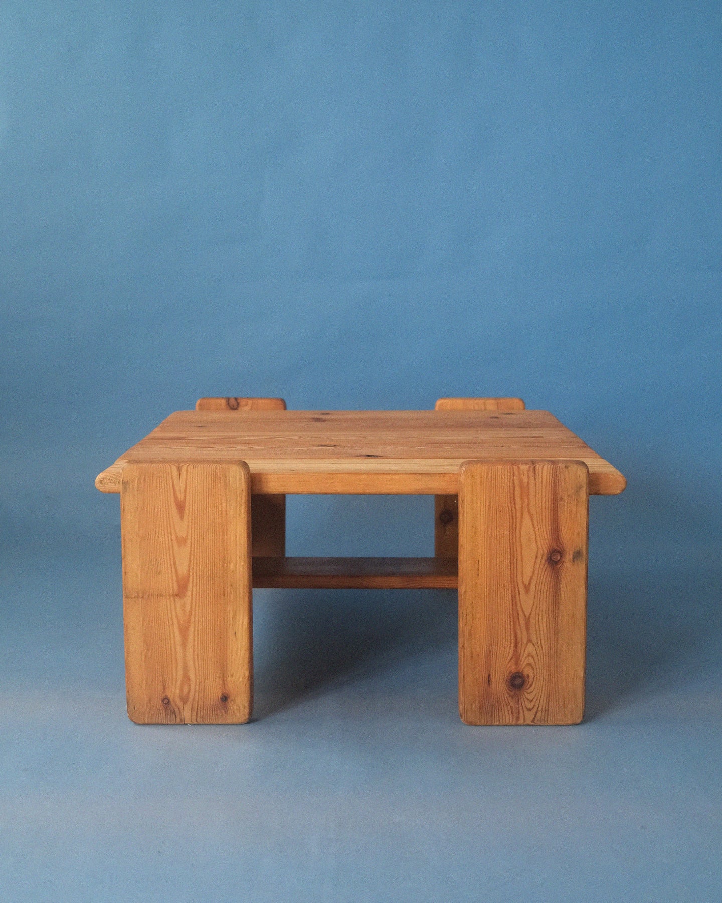 Brutalist solid pine coffee table [small]
