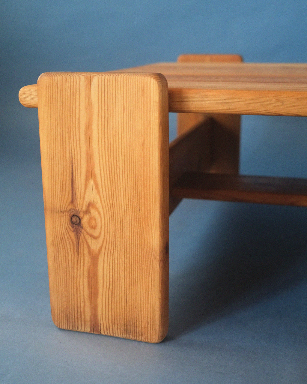 Brutalist solid pine coffee table [small]