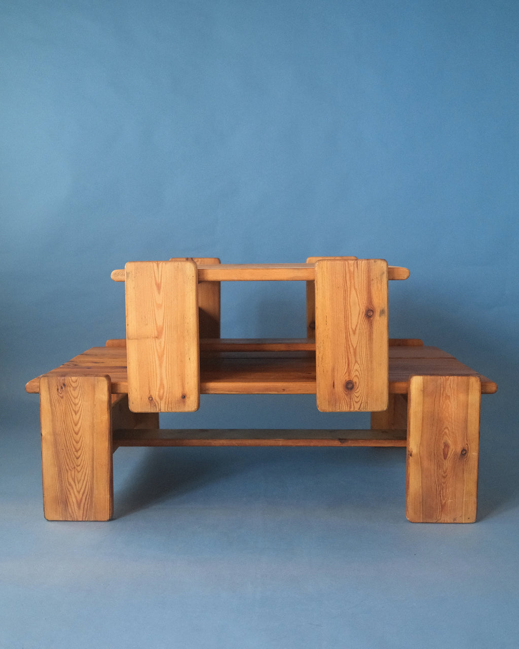 Brutalist solid pine coffee table [small]