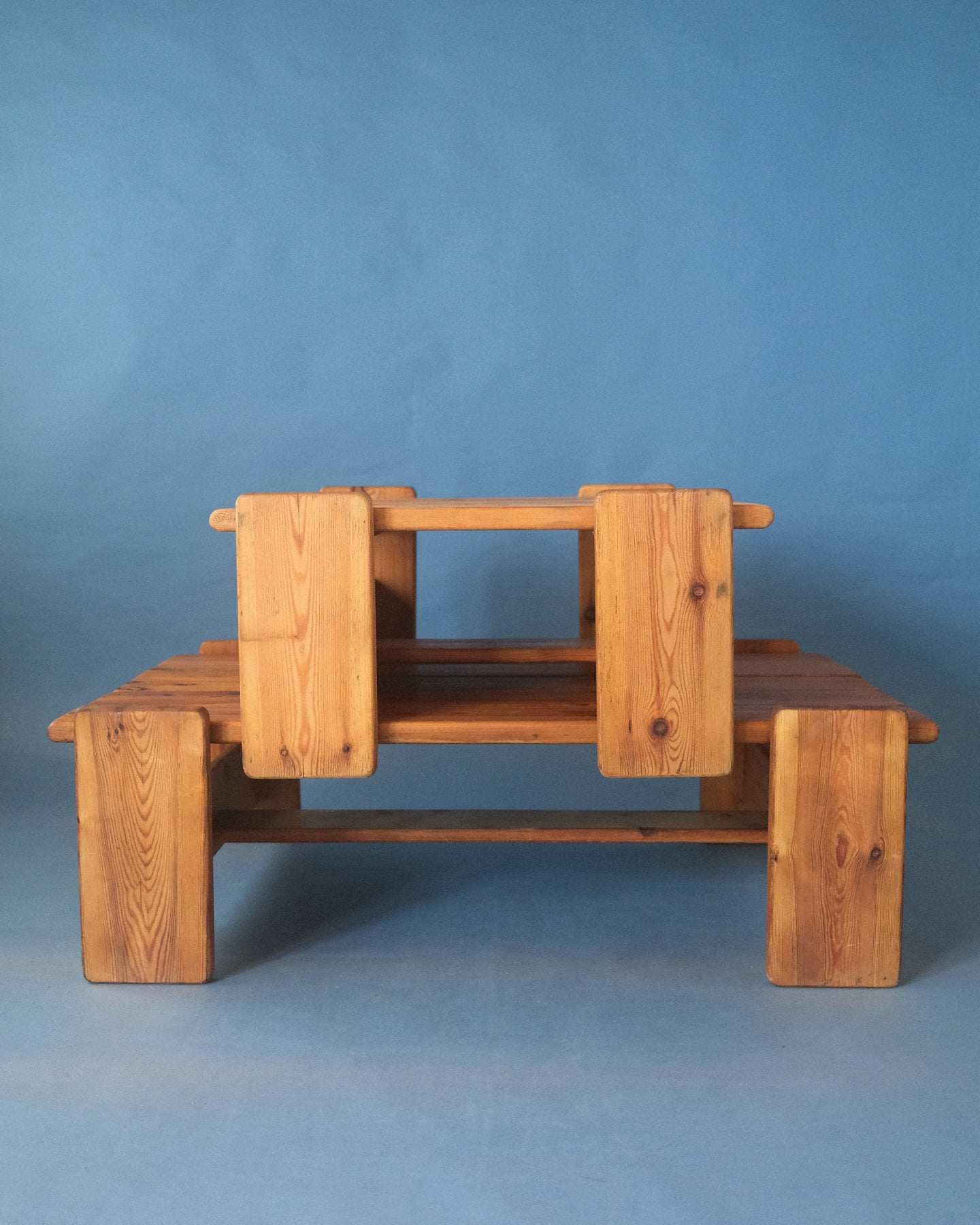 Brutalist solid pine coffee table [small]