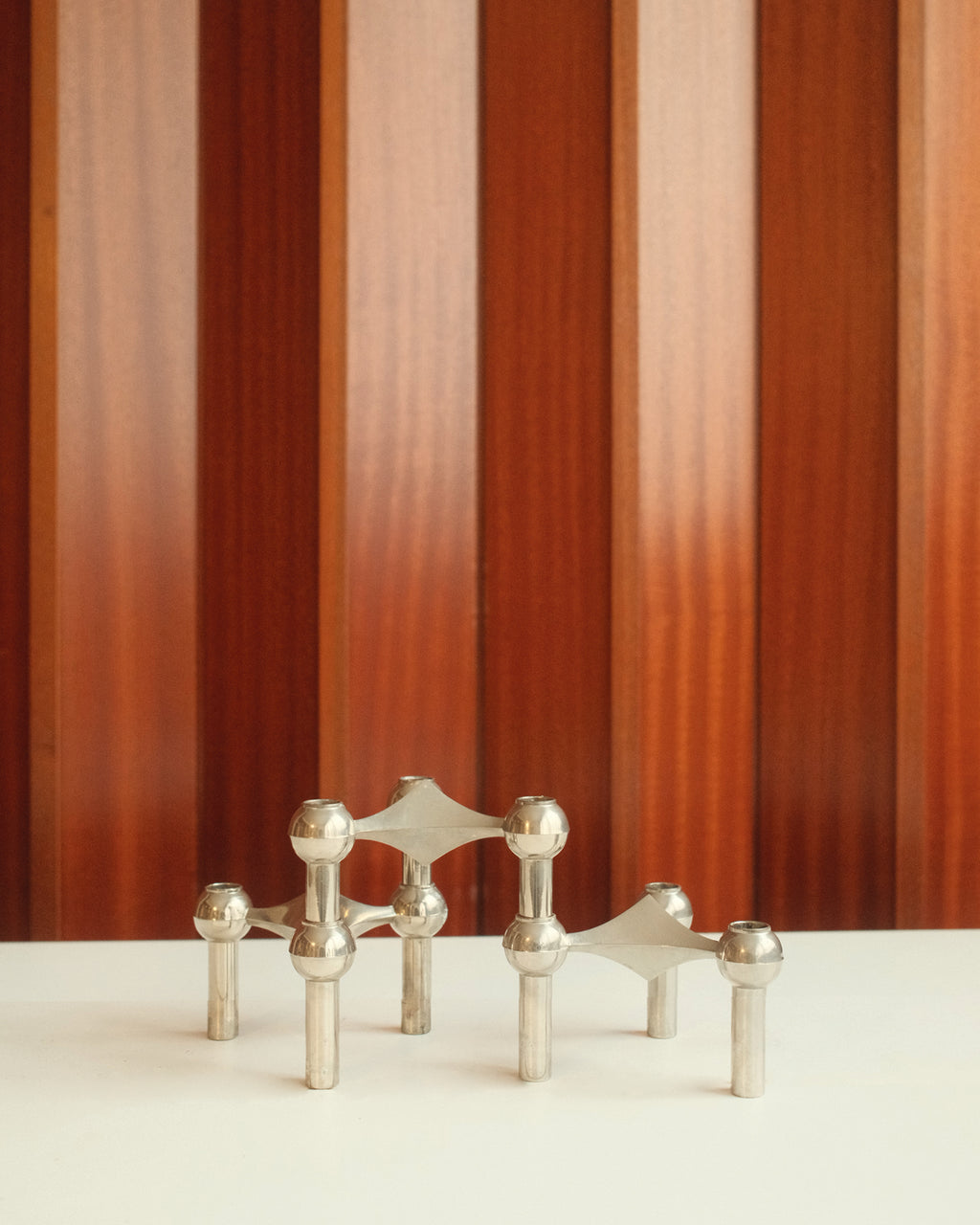 Modular Candle Holders in Chrome, Stoff Nagel