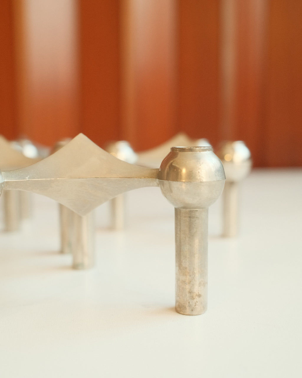 Modular Candle Holders in Chrome, Stoff Nagel