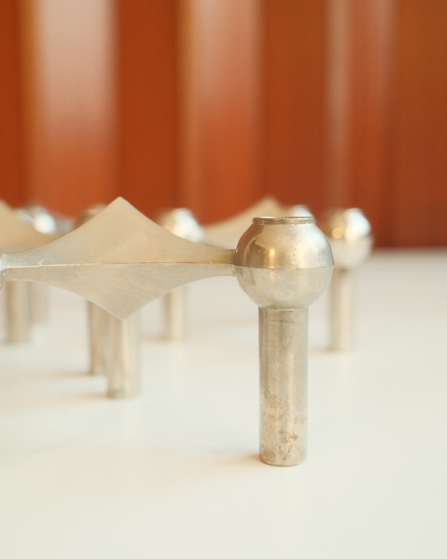 Modular Candle Holders in Chrome, Stoff Nagel