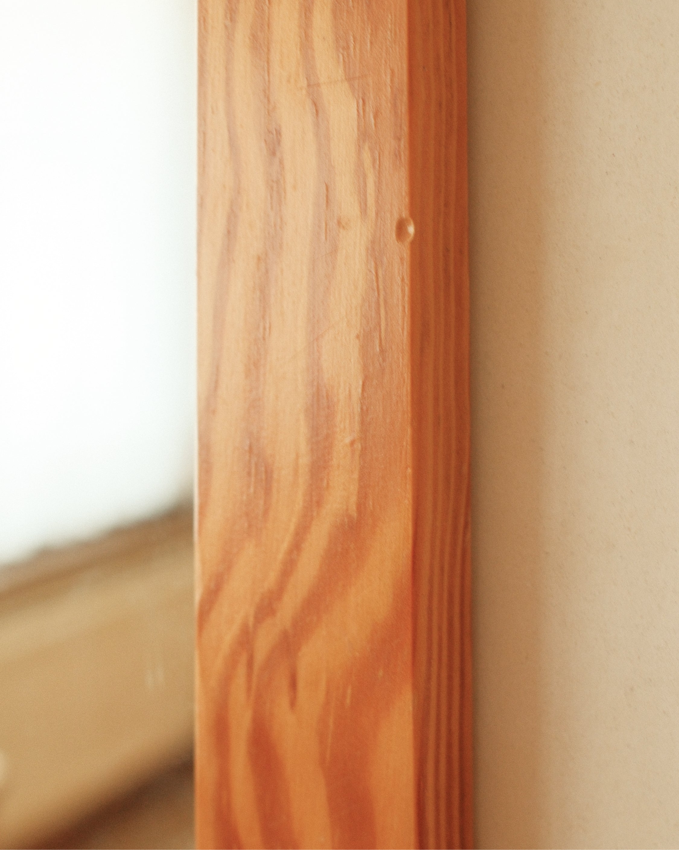 Rounded pine mirror