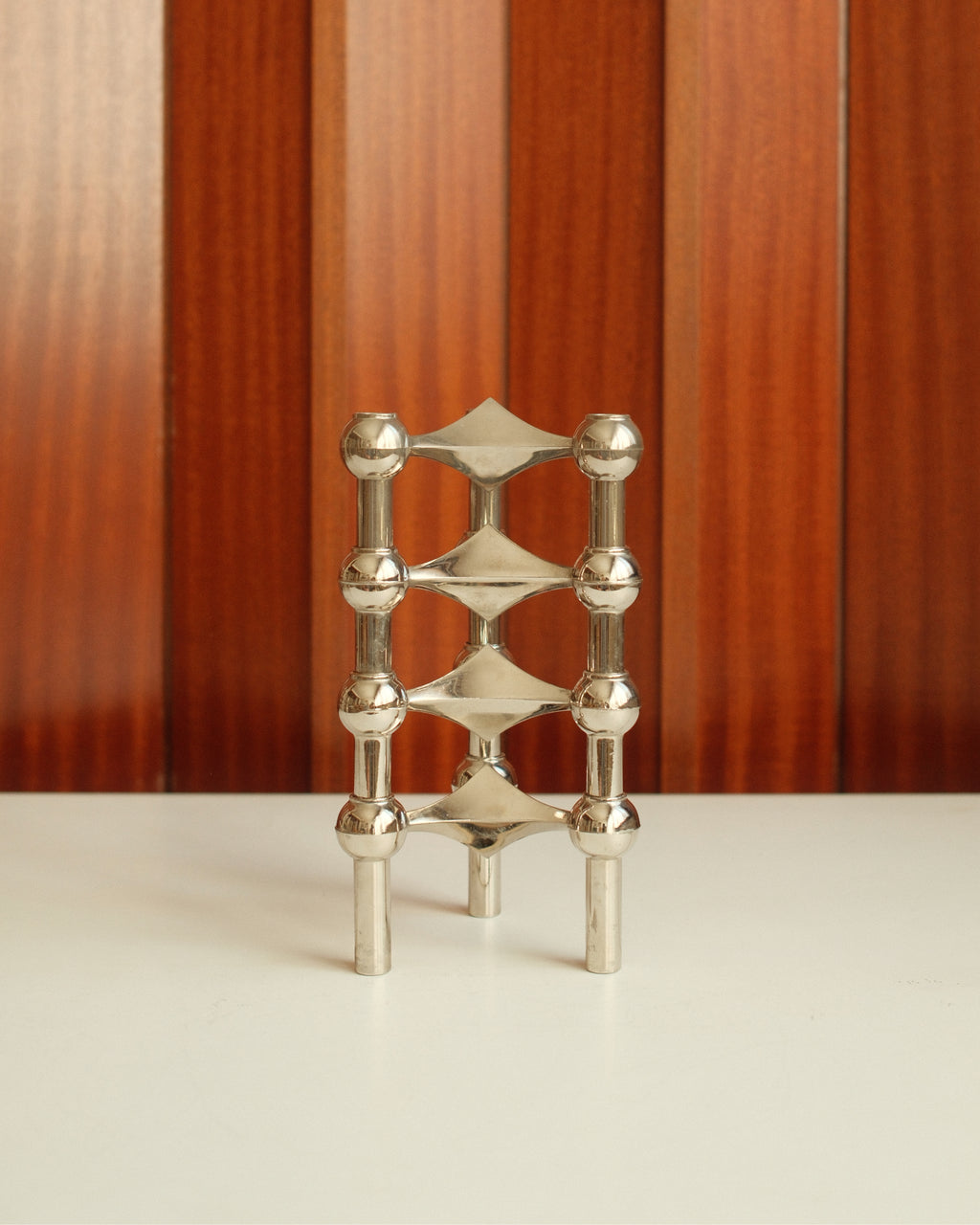 Modular Candle Holders in Chrome, Stoff Nagel