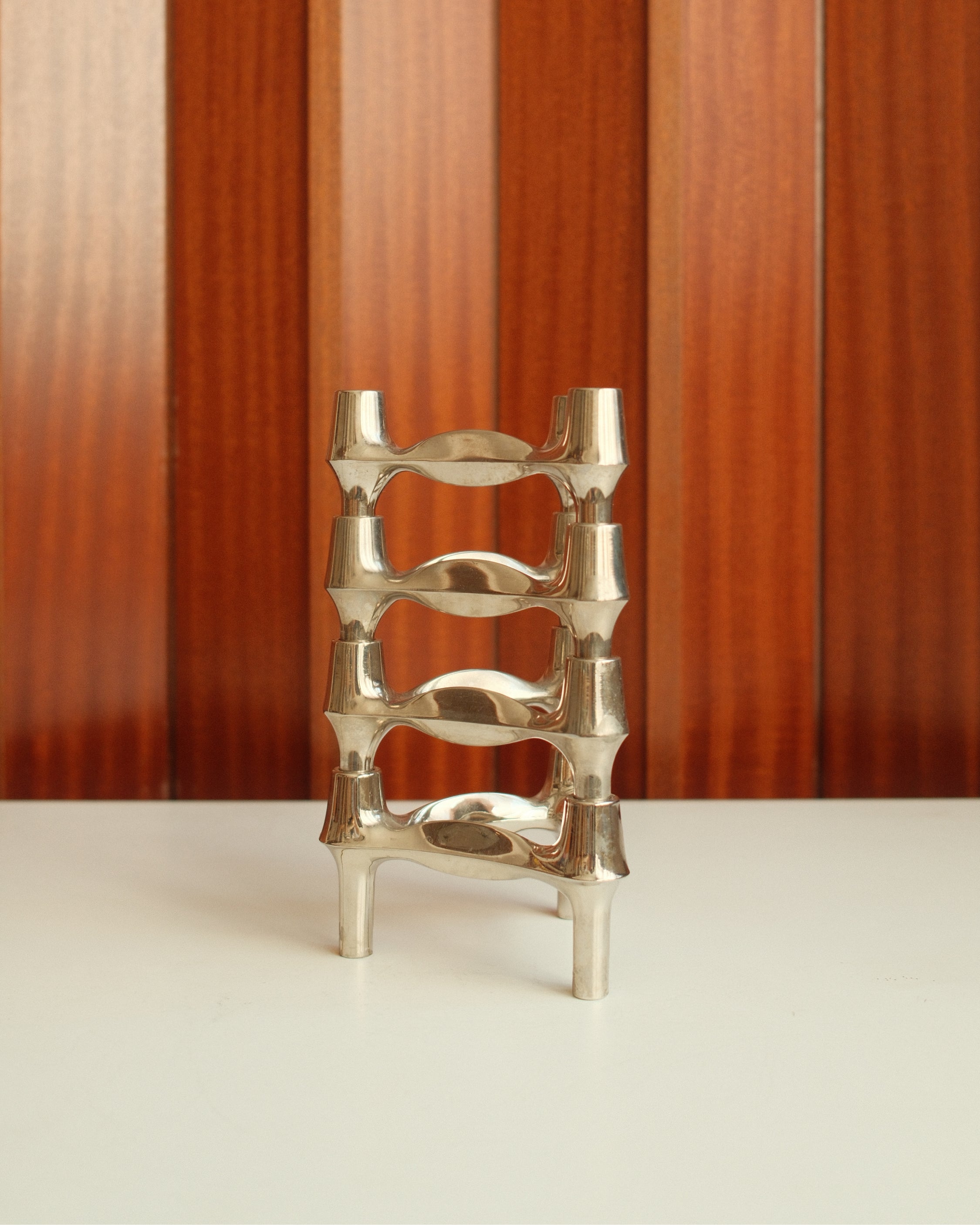Modular Candle Holders in Chrome, Stoff Nagel/BMF