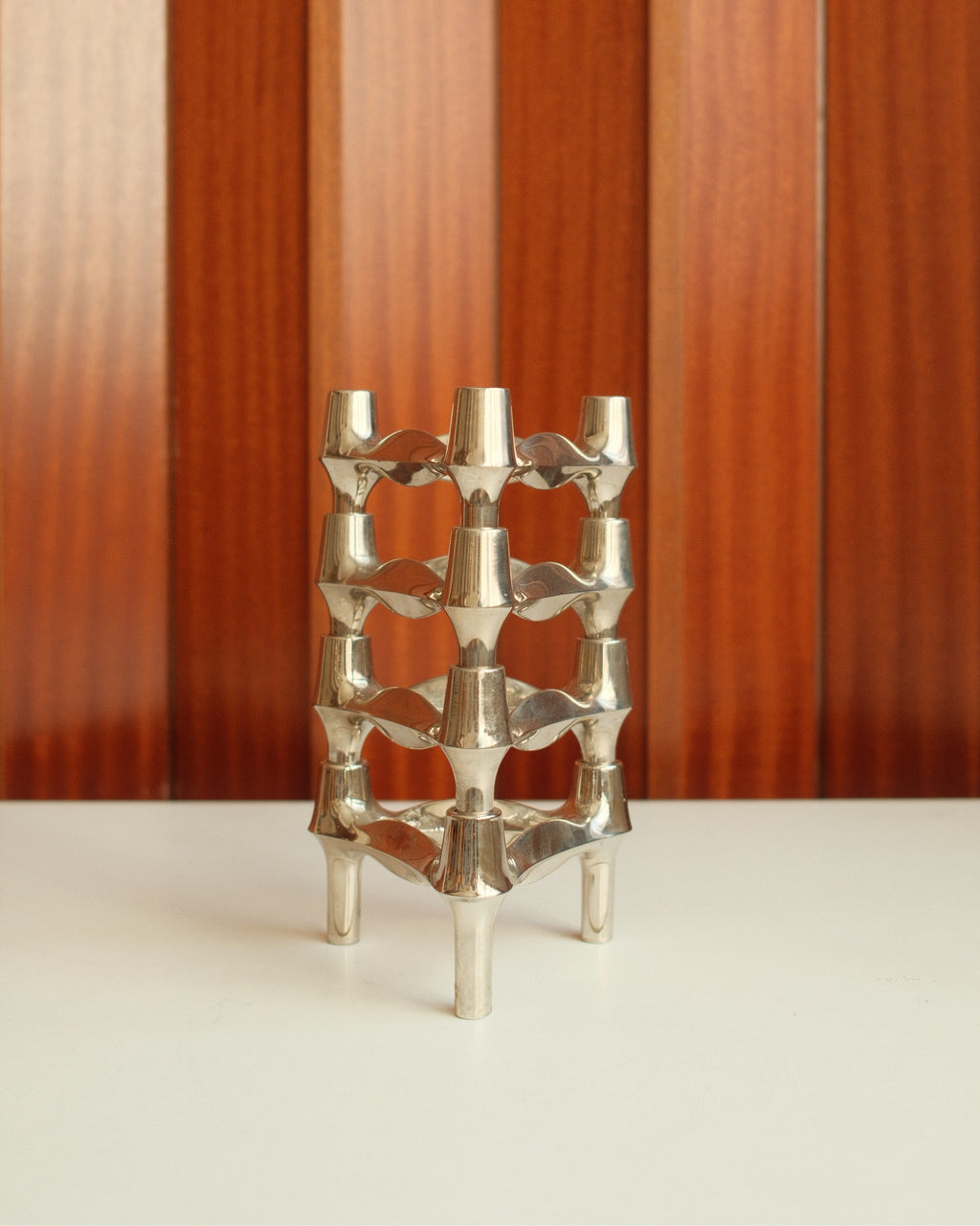 Modular Candle Holders in Chrome, Stoff Nagel/BMF