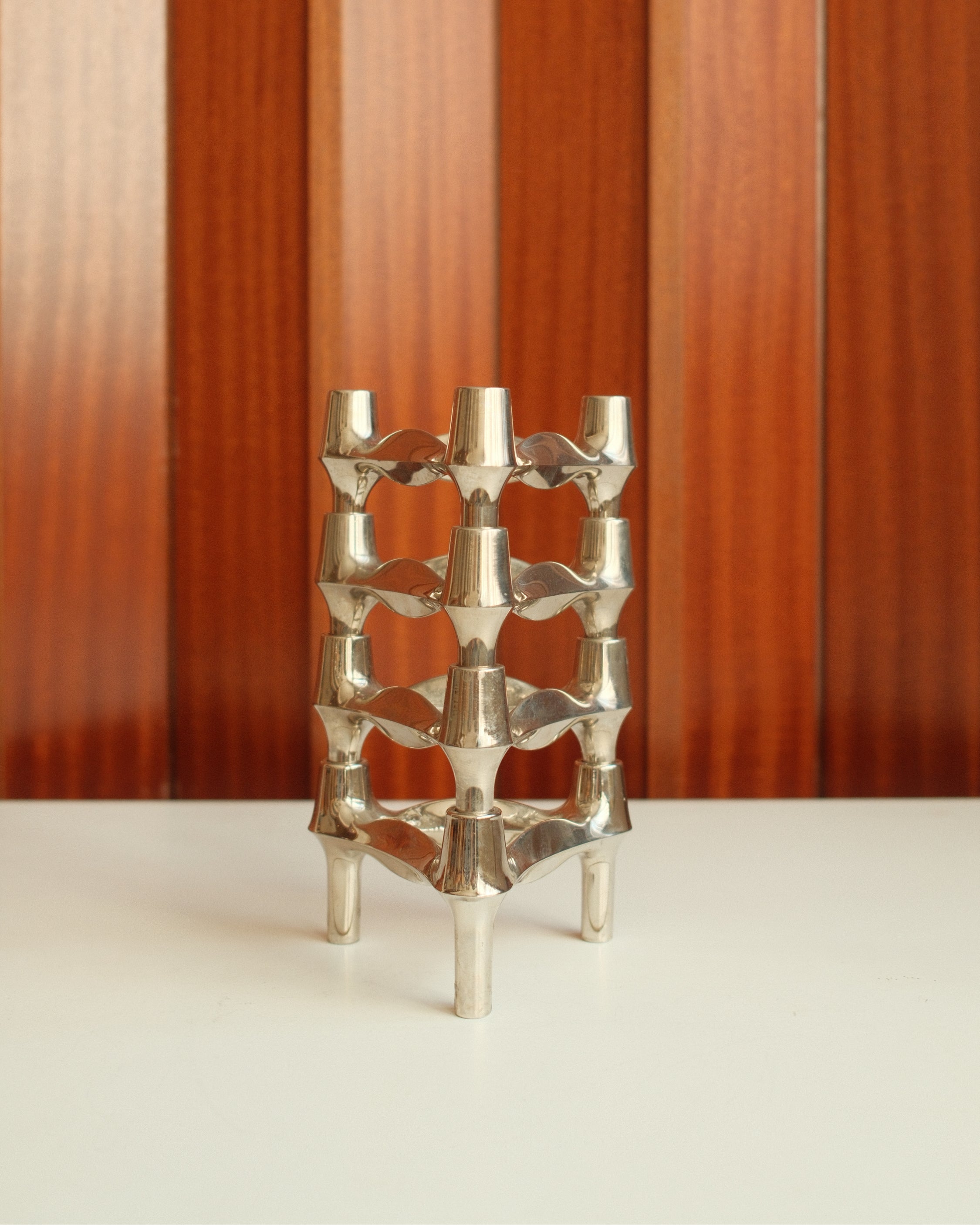 Modular Candle Holders in Chrome, Stoff Nagel/BMF