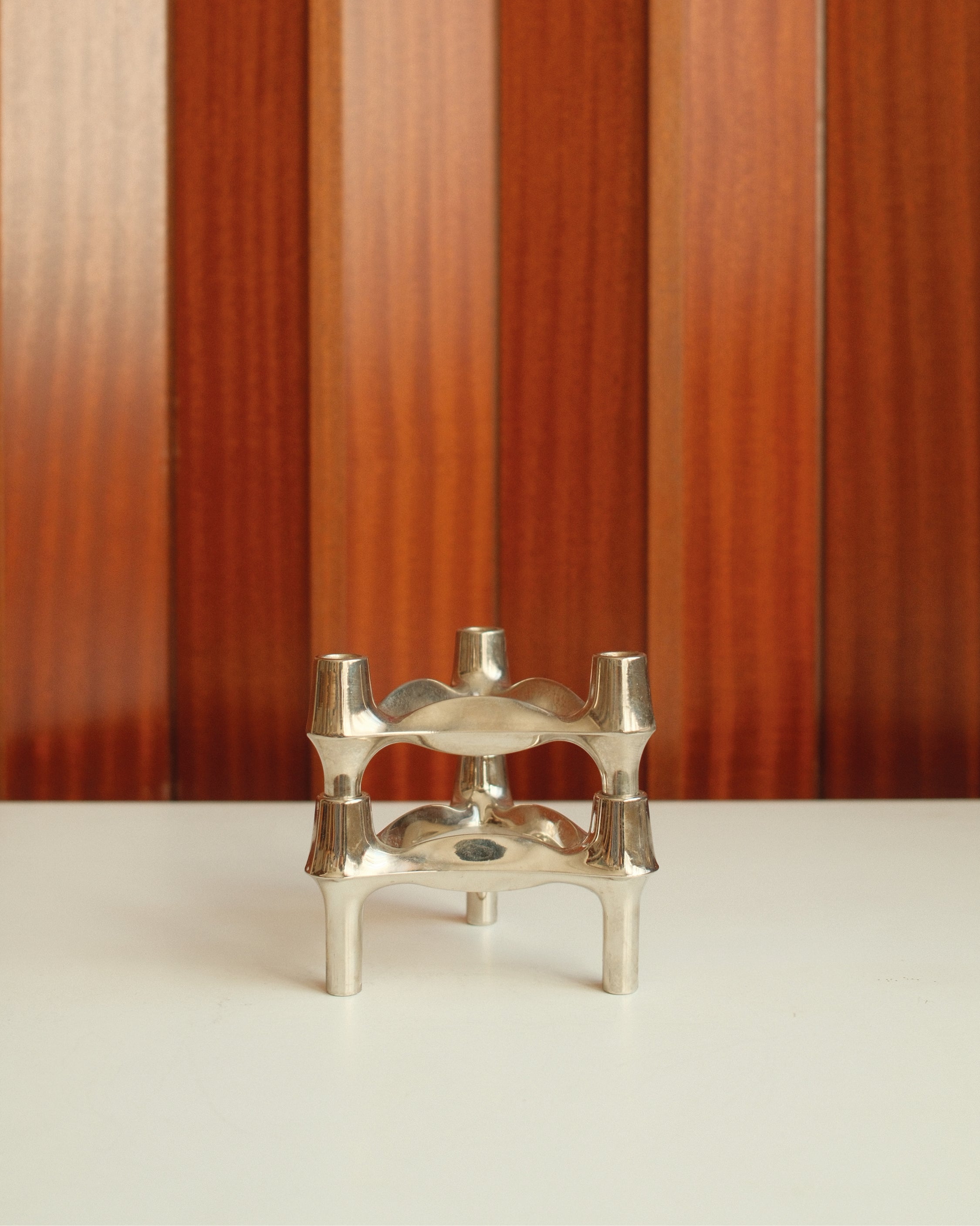 Modular Candle Holders in Chrome, Stoff Nagel/BMF