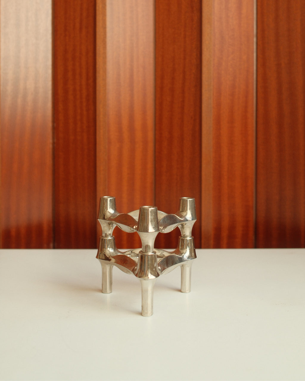 Modular Candle Holders in Chrome, Stoff Nagel/BMF