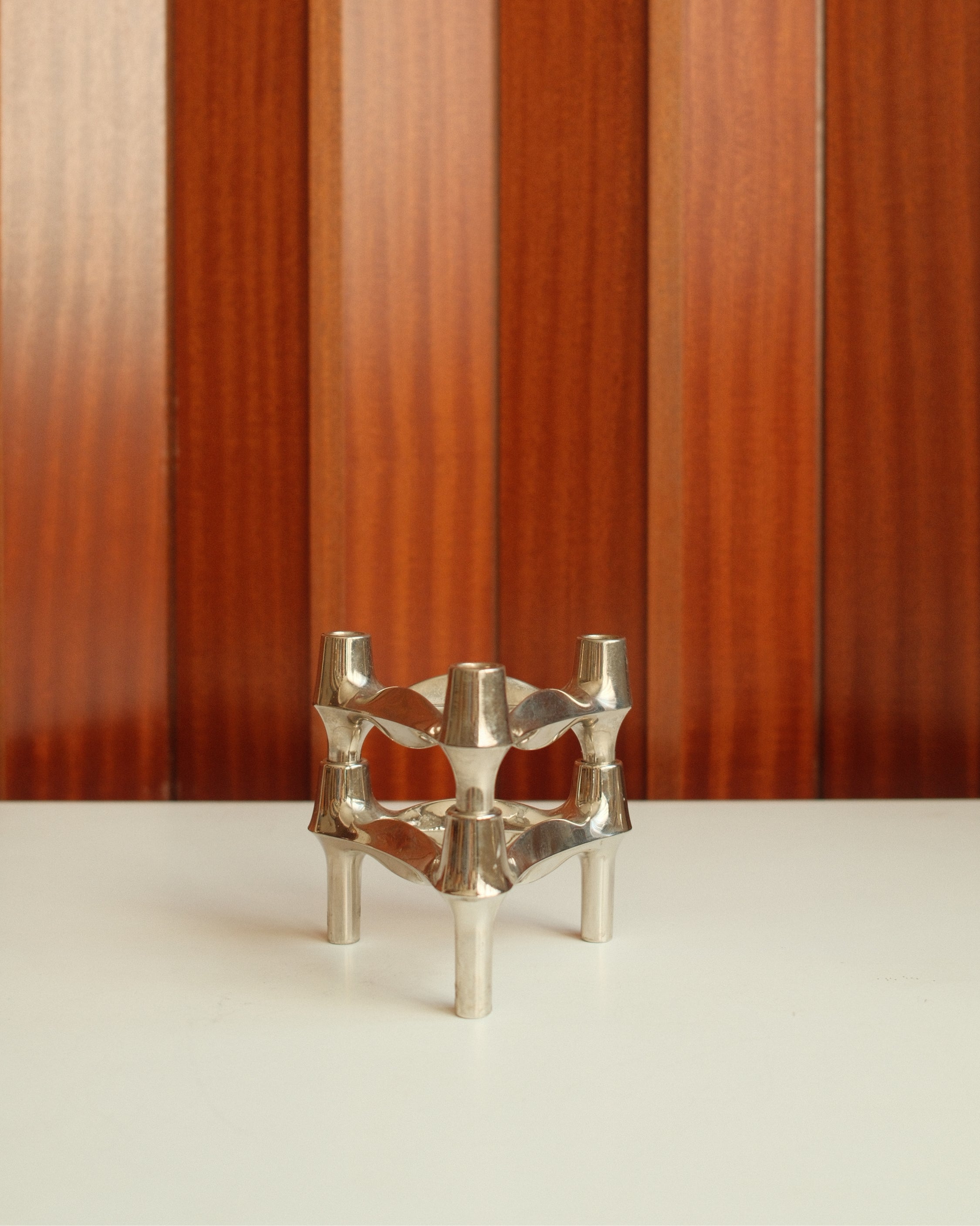 Modular Candle Holders in Chrome, Stoff Nagel/BMF