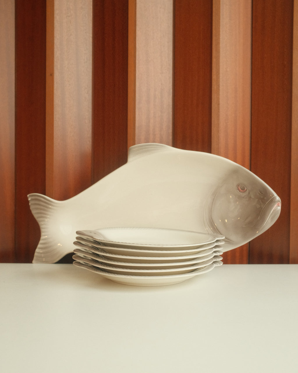 Ceramic Fish Plates & Serving Platter, Albin Müller, Waechtersbach