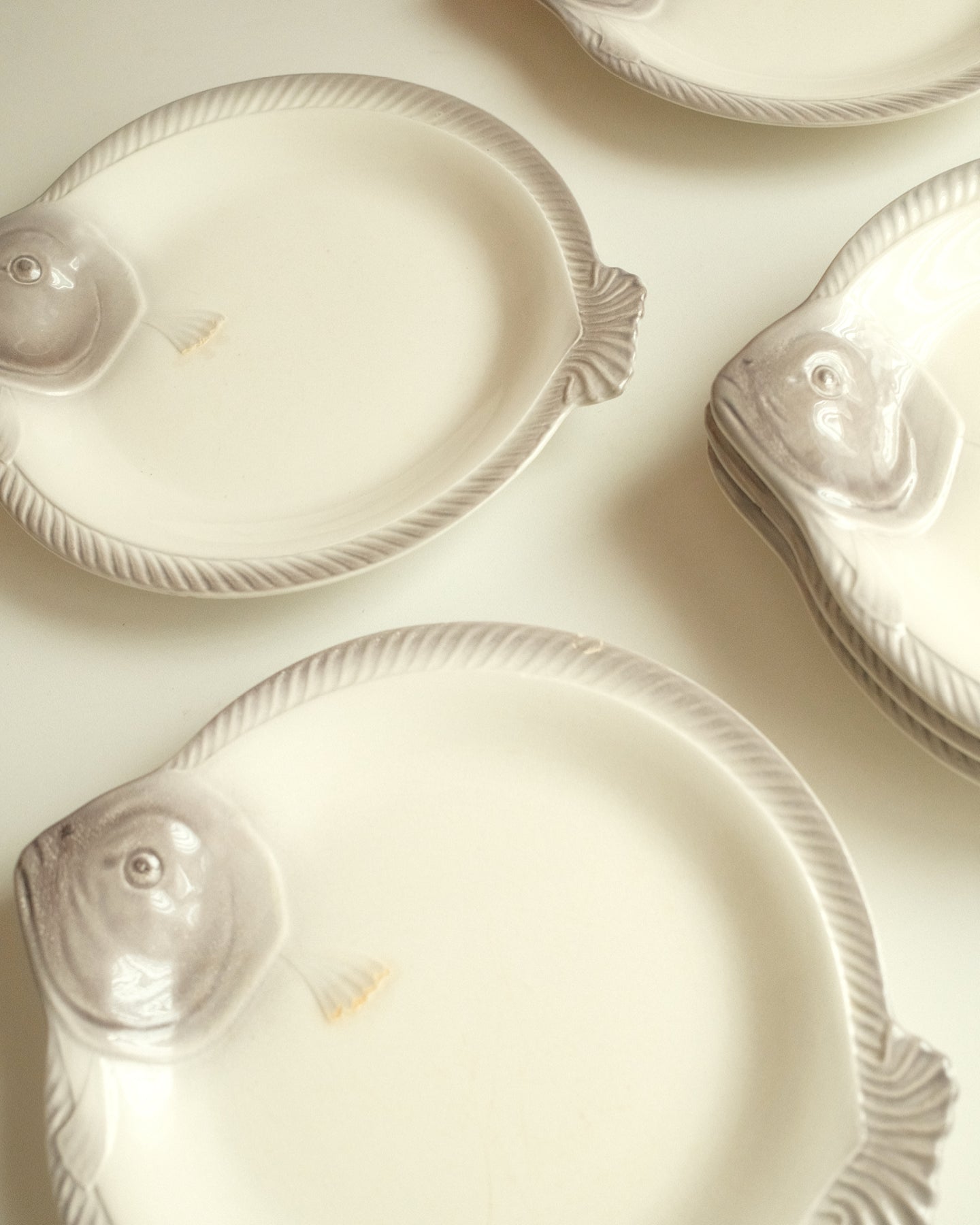 Ceramic Fish Plates & Serving Platter, Albin Müller, Waechtersbach