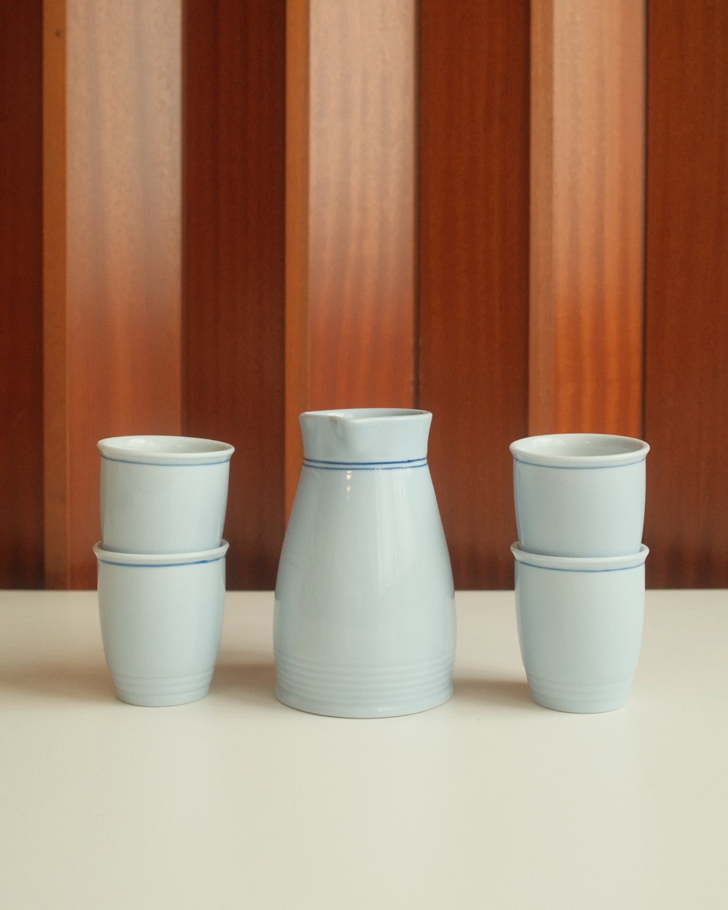 Light blue porcelain pitcher set