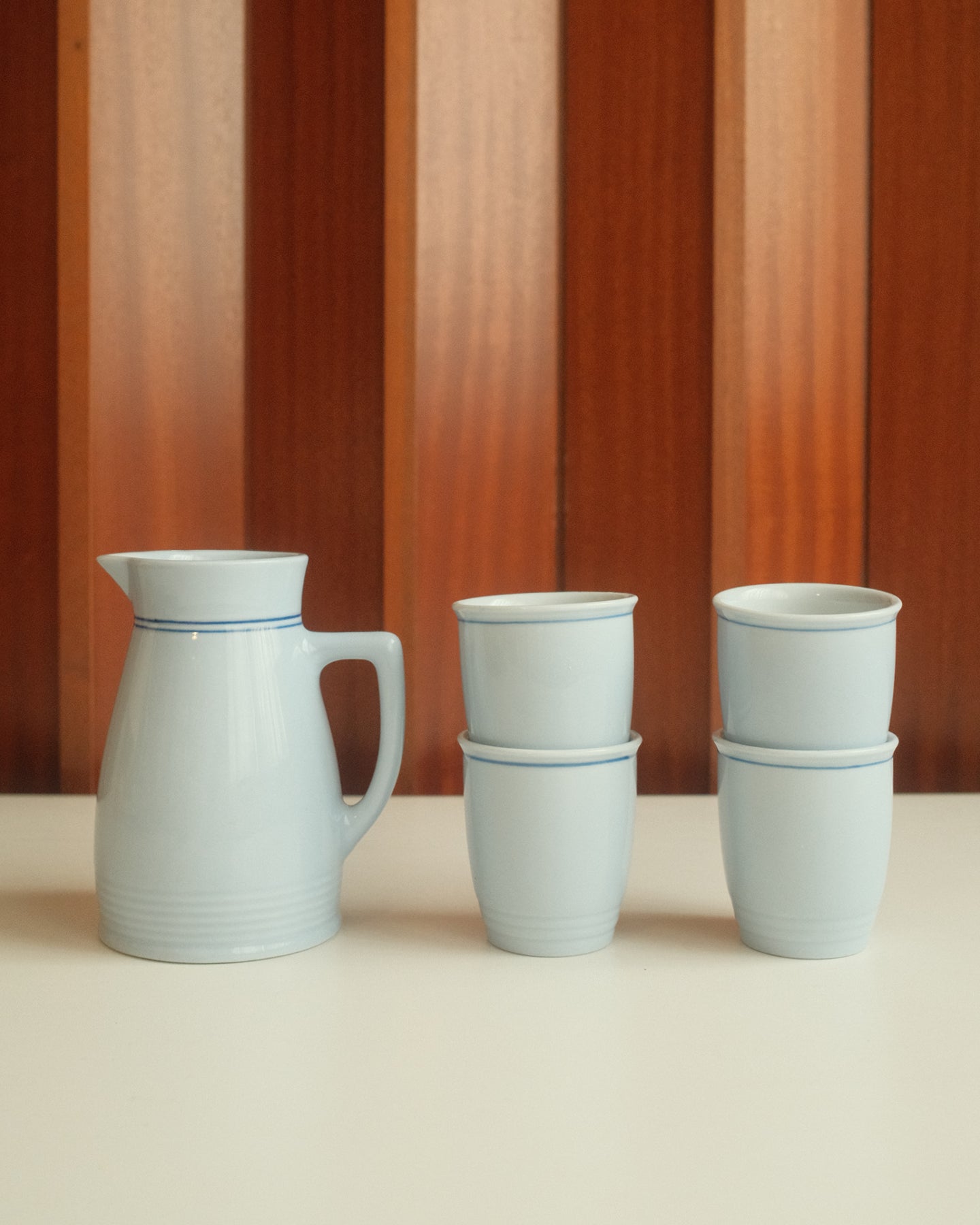 Light blue porcelain pitcher set