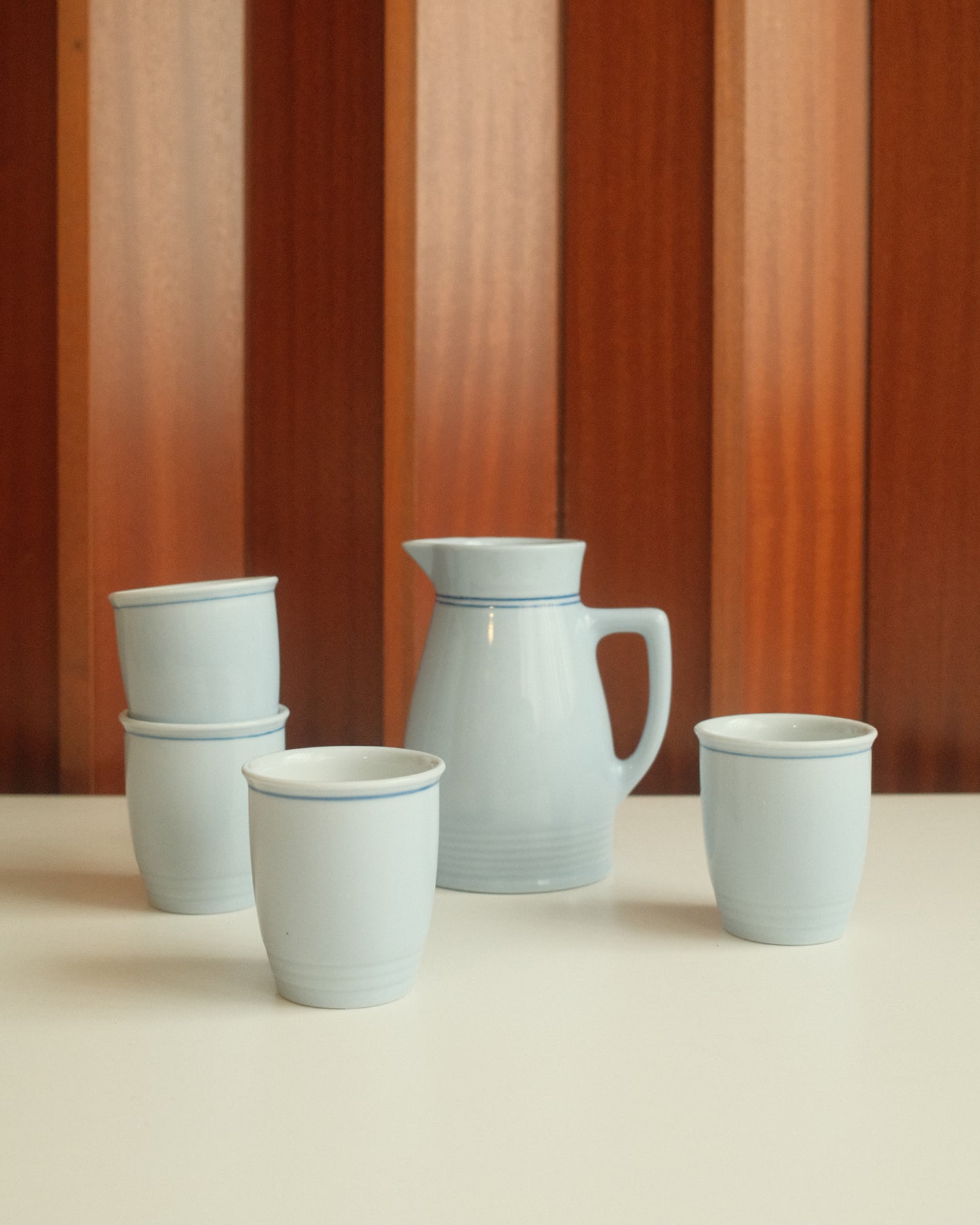 Light blue porcelain pitcher set
